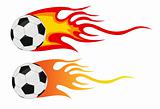 vector soccer ball with flames