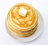 Golden pancakes with butter