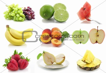 colorful assorted fruits collage