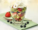 fresh fruit salad in a glass 