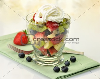 fresh fruit salad in a glass 
