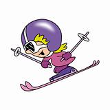 Girl skiing