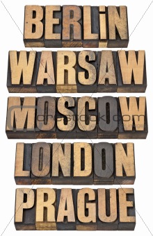 Berlin, Warsaw, Moscow, London and Prague