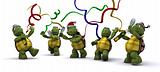 tortoises celebrating at a christmas party