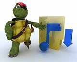 Pirate Tortoise depicting illegal music downloads