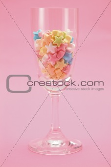 star candy in glass