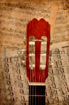 Guitar and music notes