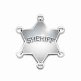 sheriff's metallic badge as star