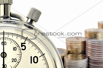 Stopwatch and coins