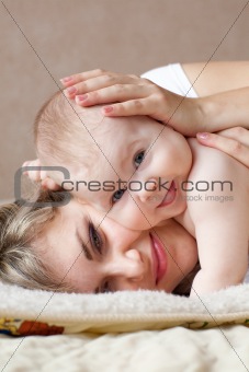 happy child with mom