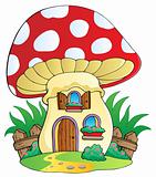 Cartoon mushroom house