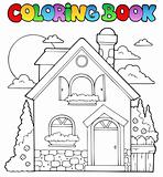 Coloring book house theme image 1