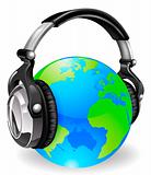 World globe music headphones