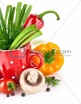 fresh vegetables with green leaves
