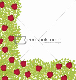 Decorative-corner-element-with-red-apples 