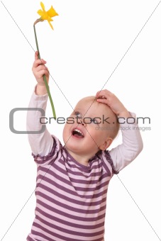 Toddler with flower