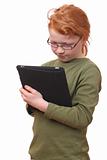 Girl with tablet pc