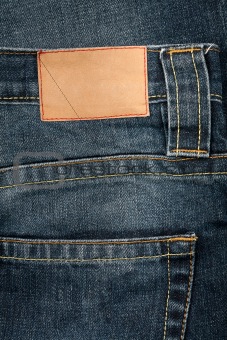 Blank leather jeans label 
