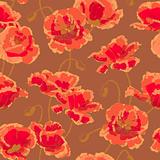 Seamless pattern with poppy