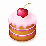 Birthday Cake With Cherry