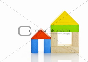 Wooden blocks houses