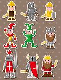 cartoon medieval people stickers