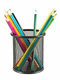 Pencils in a metal stand