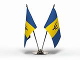 Miniature Flag of Barbados (Isolated)