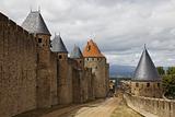 Walls in Carcassonne fortified town