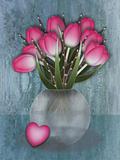 Tulip vase with loveheart
