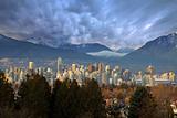 Vancouver BC City Skyline with Mountains
