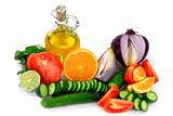 Ingredients, fruits, vegetables Dressings. 