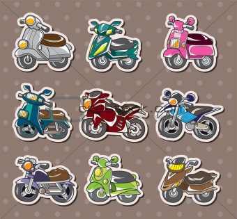 cartoon motorcycle stickers