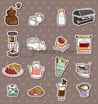 coffee shop element stickers