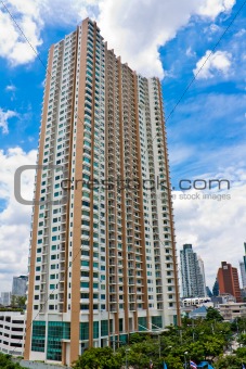 Highrise modern building with blue sky 