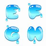 Water Font Type E to H