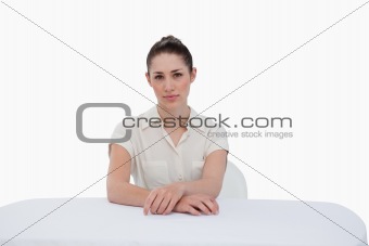 Young businesswoman sitting