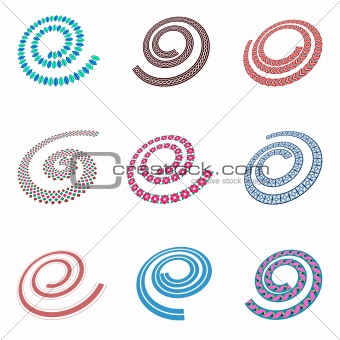 Design elements in spiral shape.