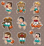 cartoon basketball player stickers