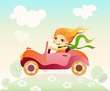  Girl driving car