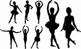 Ballet girls dancers silhouettes