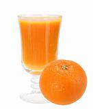 Fresh orange juice and full orange-fruit