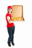 Stock Photo of Pizza Delivery Girl - Full Body