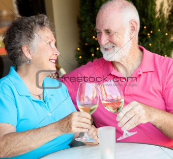 Stock Photo of Senior Couple Drinking Wine