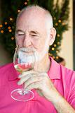 Stock Photo of Wine Tasting - Senior Man