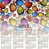 vector 2013 abstract calendar with cartoon schemes of connection