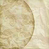 vector retro background with paisley pattern  on crumpled golden