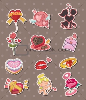 cartoon Valentine's Day stickers