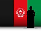 Afghanistan Speech Tribune Silhouette with Flag Background