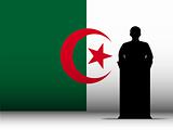 Algeria Speech Tribune Silhouette with Flag Background